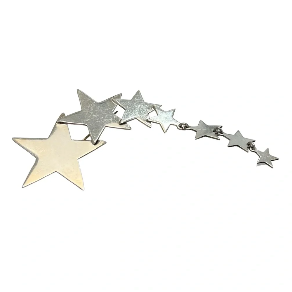STERLING SILVER SHOOTING STARS STATEMENT BROOCH
